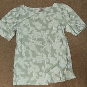 LOFT Textured Light Green Blouse